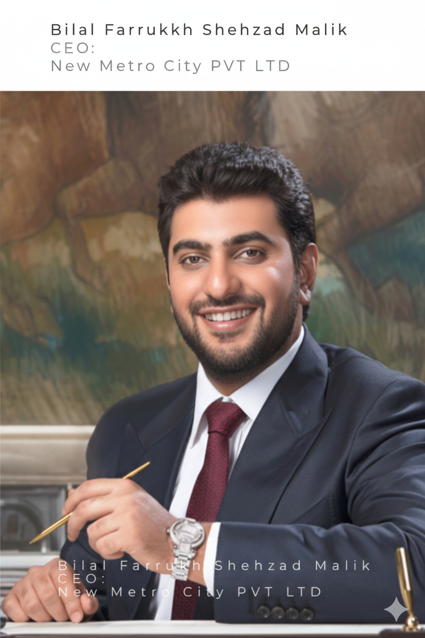 Bilal Farrukh Shehzad Malik CEO New Metro City PVT LTD